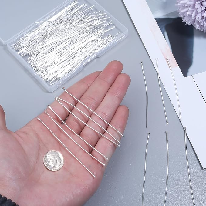 200 Pcs 70mm/2.76 Inch 21 Gauge Head Pins - Image 3
