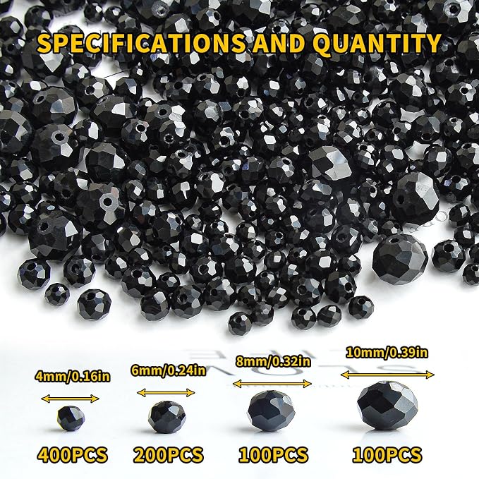 800Pcs 4/6/8/10mm Round Crystal Glass Beads - Image 2