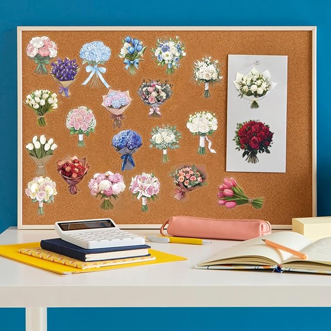 50Pcs Transparent Flower Bouquet Sticker Waterproof Vinyl Aesthetic Clear - Image 6
