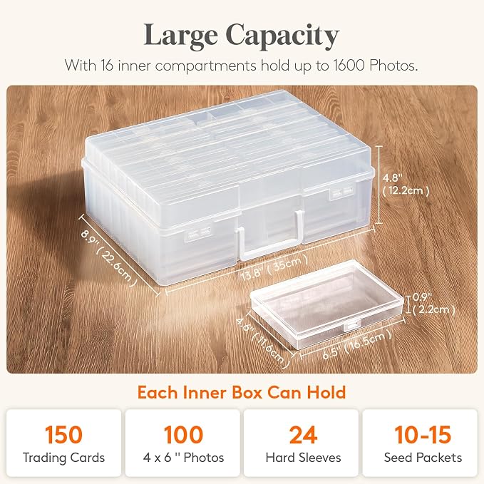 Lifewit 16 Pcs Photo Storage Box, Photo Albums 4x6 Pictures, Acid-Free - Image 3