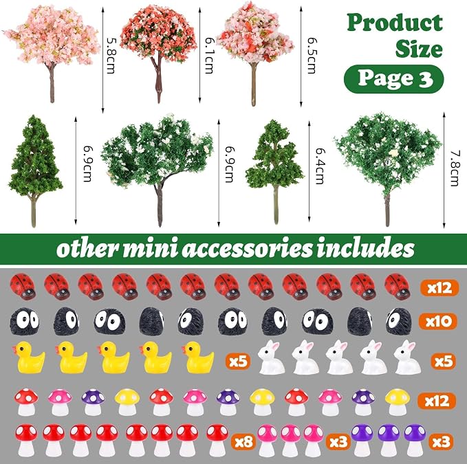 109 Pcs Fairy Garden Accessories Fairy Garden Kit Miniature Fairy Figurines - Image 5