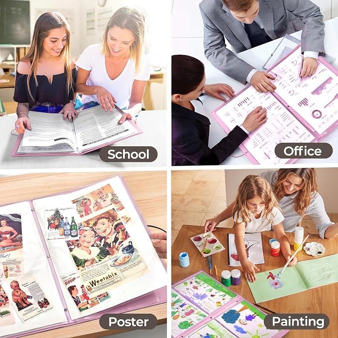 JoyCat 11 x 17 Art Portfolio Binder, 40 Acid-Free Clear Pockets Art Folder - Image 7