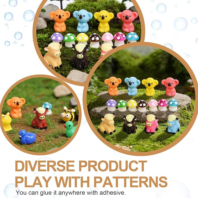 52PCS Mini Animal Figurines Miniature Animals Set Tiny Resin Animals - Image 8