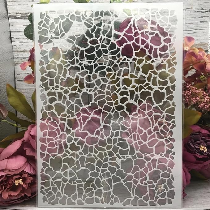 TIAMECH A4 Reusable Crackle Texture Stencil - Image 3