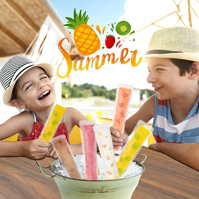 FEBSNOW 120 Pcs Disposable Ice Pop Bags Popsicle Molds - Image 6