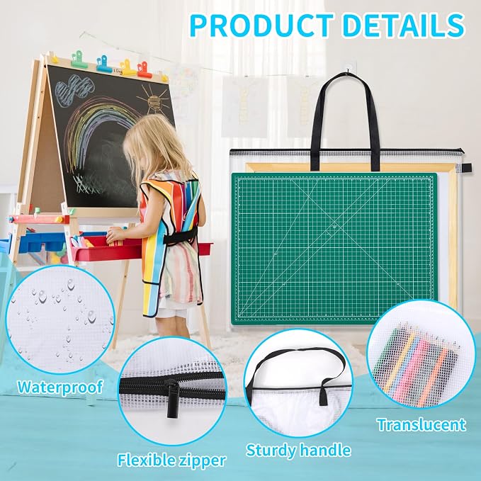YOPCDJ 5 Pcs 25x19 inches Art Portfolio Case, Storage Chart Art Portfolio Bag - Image 3
