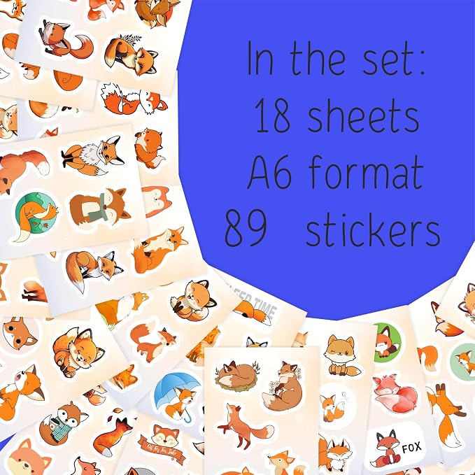 BulbaCraft Fox Stickers for Water Bottle and Laptop - Image 2