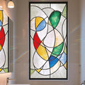 Stained Glass Window Privacy Film Static Cling by AOHMPT