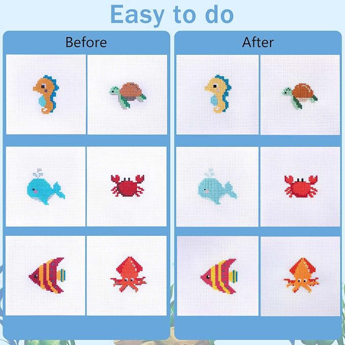 Caydo 6 Pieces Sea Animal Cross Stitch Kit - Image 3