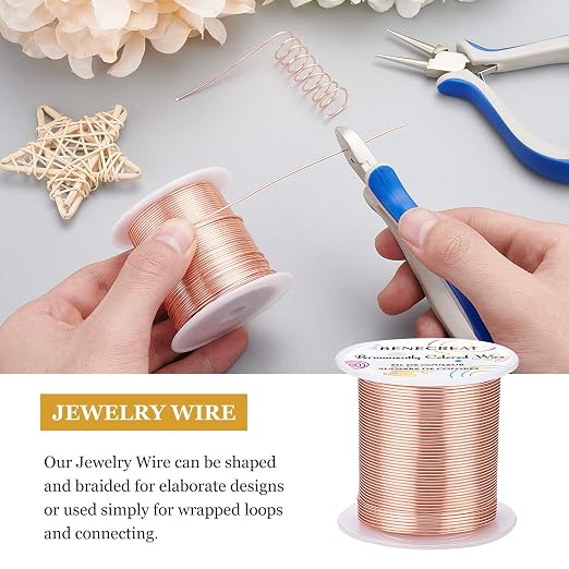 BENECREAT 18 Gauge 32 Yards Jewelry Beading Wire Tarnish Resistant Copper Wire - Image 4