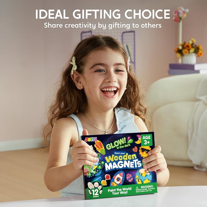 JOYIN 12 Glow in The Dark Wooden Magnets - Image 9