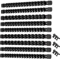 ALOANES 9 PC ABS Socket Organizer, 1/2 inch, 3/8 inch and 1/4 inch Drive Socket Rail Holders, Heavy Duty Socket Racks, Black Rails with Black Clips