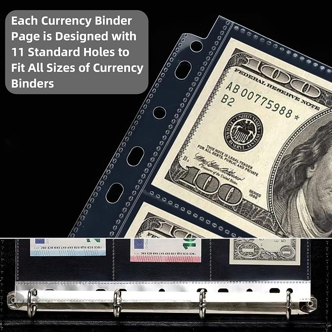 150-Sheets Double-Side 3-Pocket Currency Pages - Image 4
