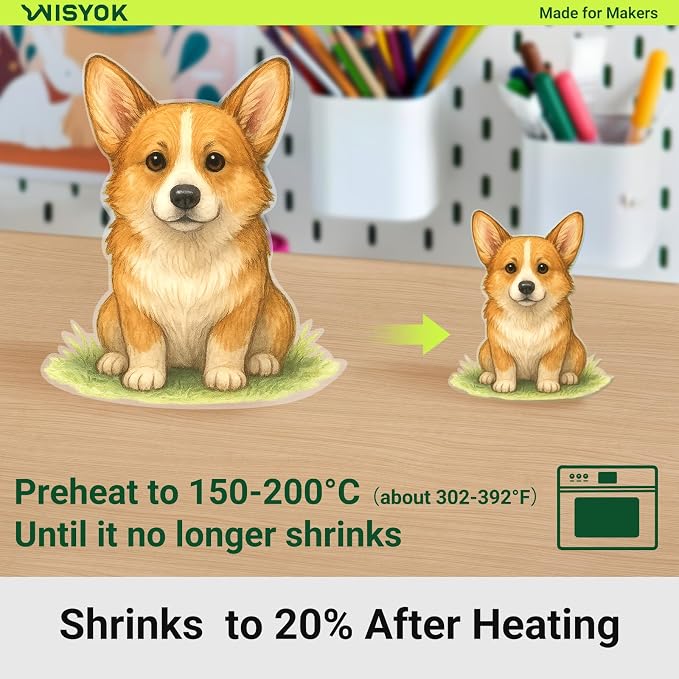 WISYOK 204Pcs Shrinky Film Kit, Shrink Plastic Sheets kit - Image 6