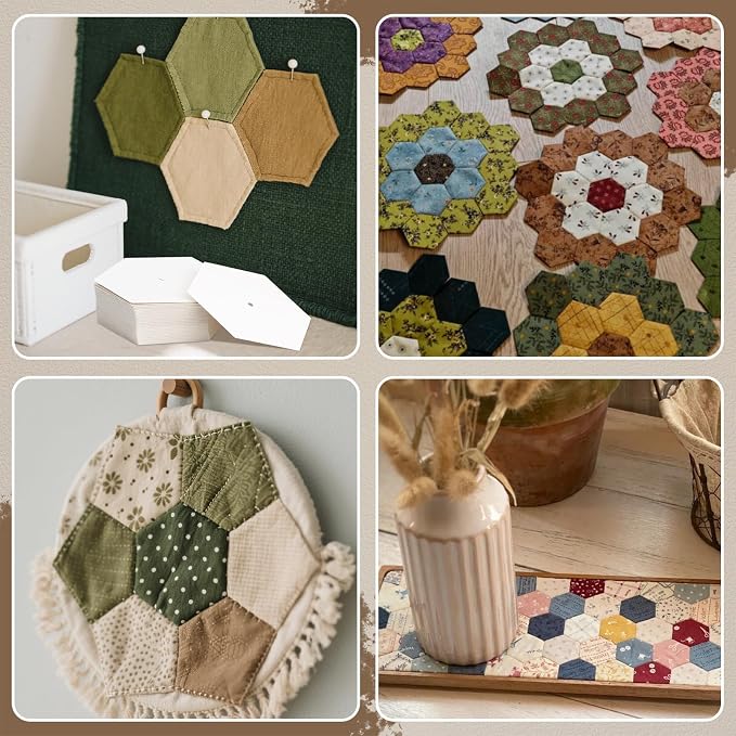 260 PCS Hexagon Piecing Paper Templates, Quilting Templates Accessories - Image 7