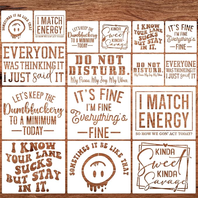 Sarcastic Stencils for Crafts Reusable Funny Stencil Sarcastic Stencils for by SUNVERSE