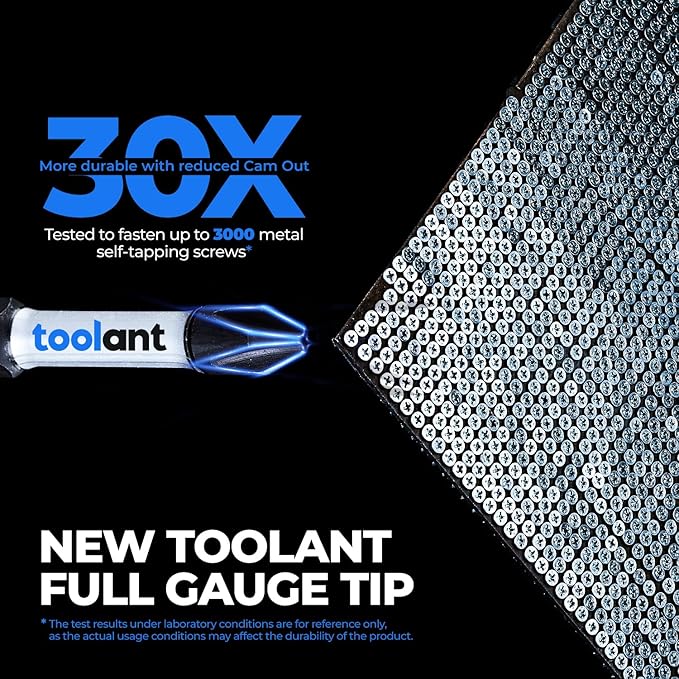 toolant 1 Inch Phillips Bit#3 Magnetic Anti Slip Impact Screwdriver Bits Set,45pcs Insert S2 Steel PH3 Driver Dit Set with CNC Machined Tips for Power Drill