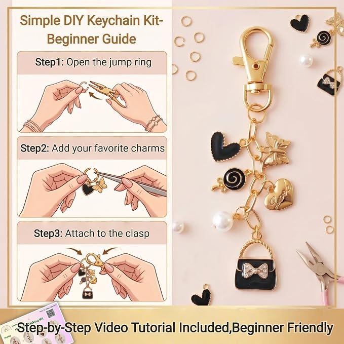 NewOasis 545Pcs Keychain Making Kit, Jewelry Making Supplies - Image 5