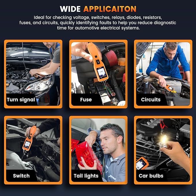 KZYEE KM05 Power Circuit Probe Tester, 12V/24V Automotive Diagnostic Test Tool, Digital Multimeter, Short/Open Circuit Finder, AC/DC Voltage, Continuity, Diode, Resistance Test, Current Probe Kit