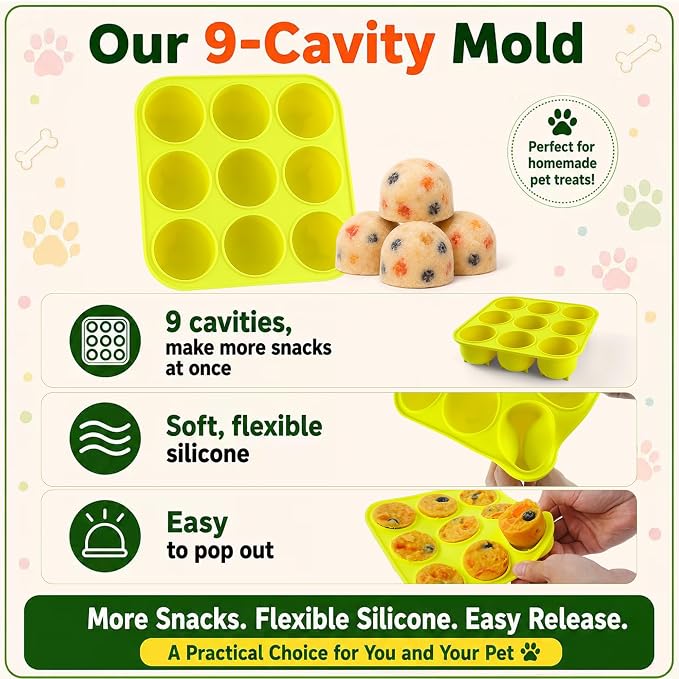 9-Cavity Silicone Freezer Dog Treat Mold - Image 4