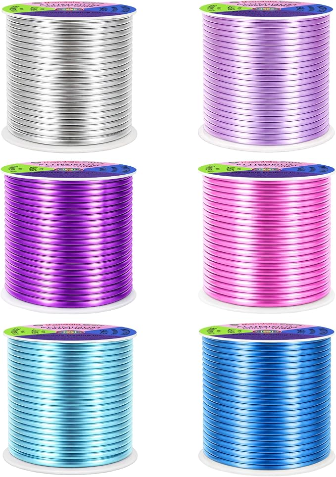 Mandala Crafts 13 GA Turquoise Pink Assorted Anodized Aluminum Craft Wire | 300 - Image 2