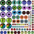 100PCS 30/25/20/16/12/8/6mm Assorted Mixed Size Eyes Glass Cabochon by mjjmbc