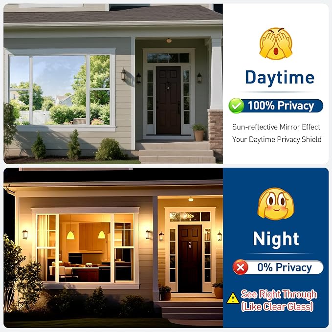 Coavas Window Privacy Film Daytime See Out Not in, 98% UV Blocking Heat Control - Image 5