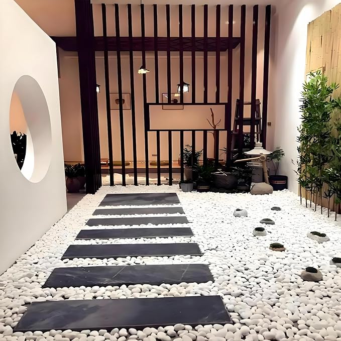 FANTIAN 5 lbs White Pebbles for Indoor Plants, 1-2 Inch Small White River Rocks - Image 9