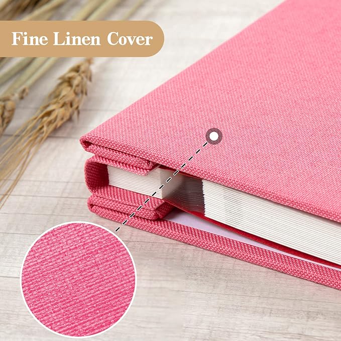 potricher Large Photo Album Self Adhesive 3x5 4x6 5x7 8x10 10x12 Pictures Linen - Image 5