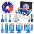 Diamond Core Drill Bit Set - BRSCHNITT Tile Hole Saw Kit 1/4" 5/16" 3/8" 4/5" 1-3/8"2" 2-1/2" & 4/5" Finger Bit & 2" Chamfer Bit for Porcelain Tile Ceramic Marble Granite & Diamond Blade