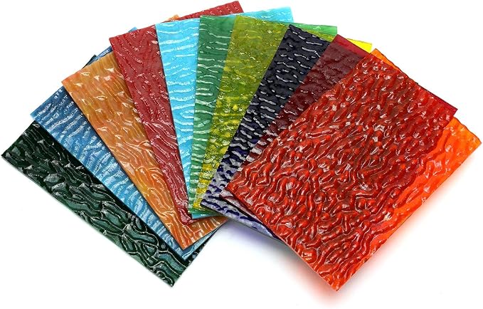 Lanyani Variety Textured Stained Glass Sheets Pack, 4 x 6 inch Large Cathedral - Image 3