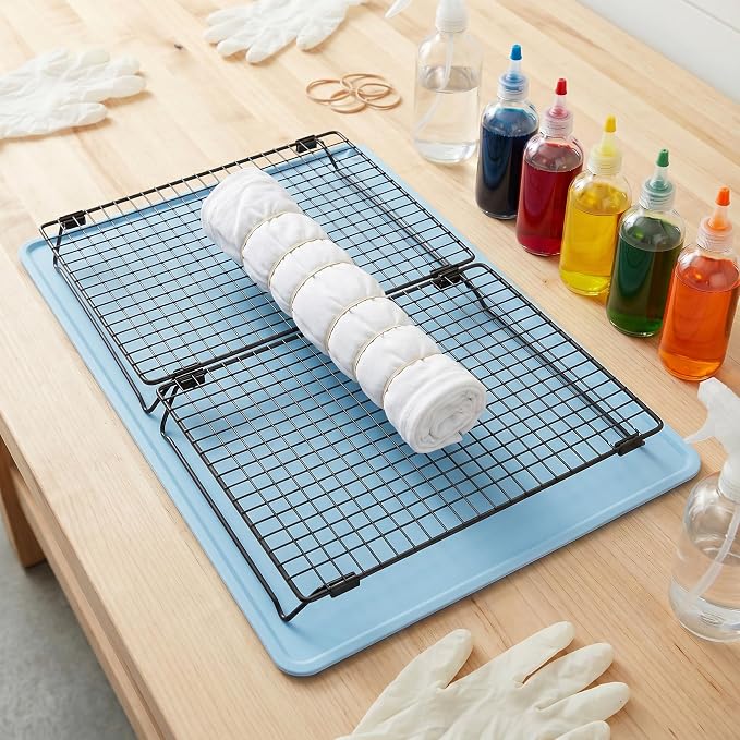 Tie Dye Kit with 2 Adjustable Folding Racks, Non-Slip Silicone Pad & 100 - Image 2