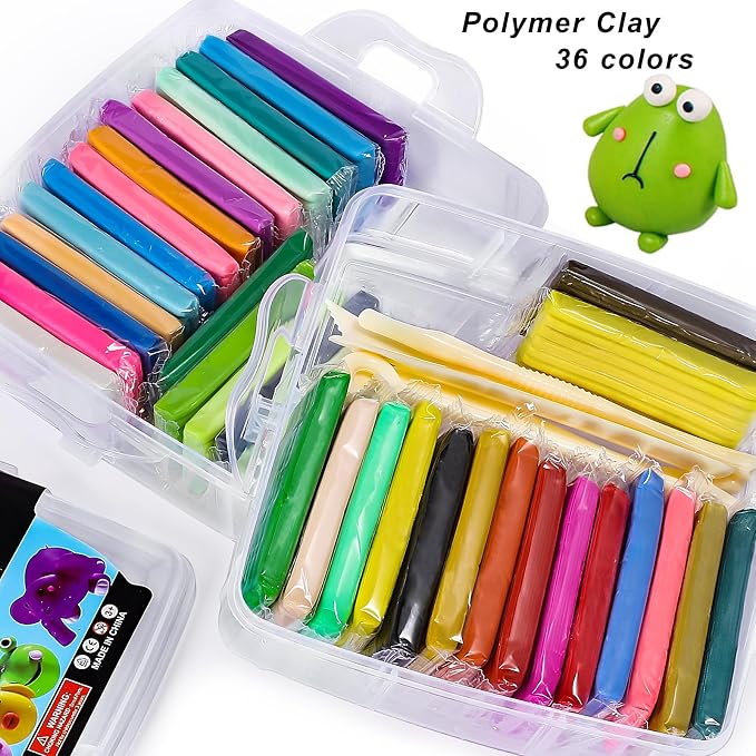 CiaraQ 36-Color Polymer Clay Oven Bake Modeling Kit | 5 sculpting tools - Image 2