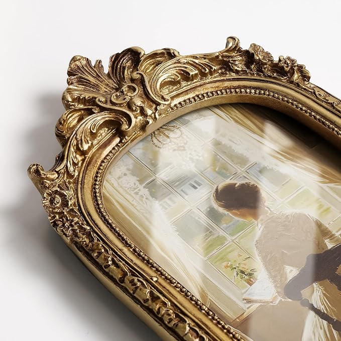 Cuspin 4x6 Vintage Picture Frame Arched Frames, Antique Photo Frame Retro Home - Image 2