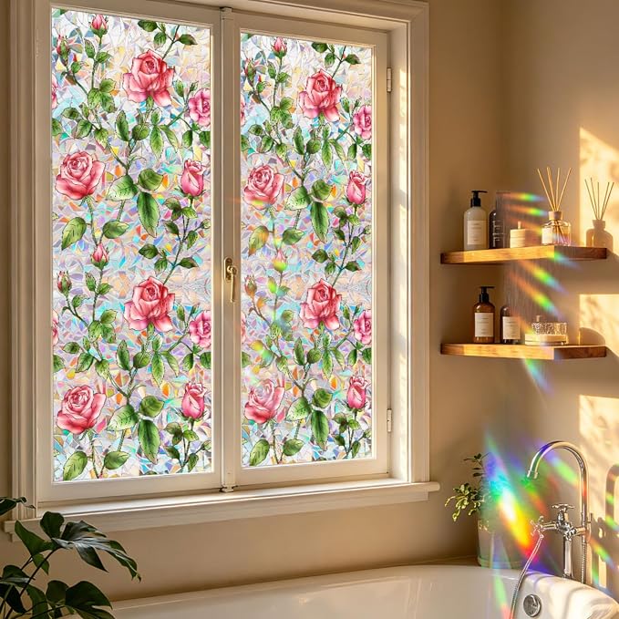 Rose Window Stained Glass Film, Privacy Window Cling - Image 9