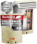 Redford Supply Co. Cold Snap (5°F) Backflow Preventer Insulation Cover, 12"W x 26"H, Pipe Insulation, Water Sprinkler Covers for Outside, Sprinkler Backflow Cover for Winter, Well Pump Bag (Beige)