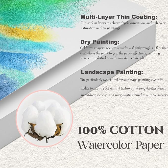 Watercolor Paper 5x7 inches 80 Sheets, Heavyweight Artist Paper 140lb/300GSM - Image 3