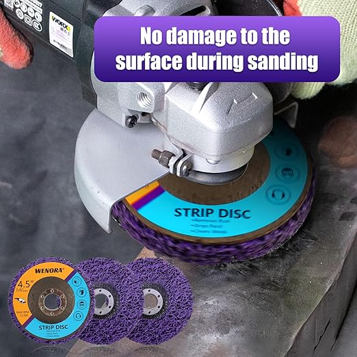 10 Pack Strip Discs Stripping Wheel for Angle Grinder, 4-1/2" x 7/8" Rust Remover Discs, Clean and Remove Paint Coating Rust Welds Oxidation(Purple)