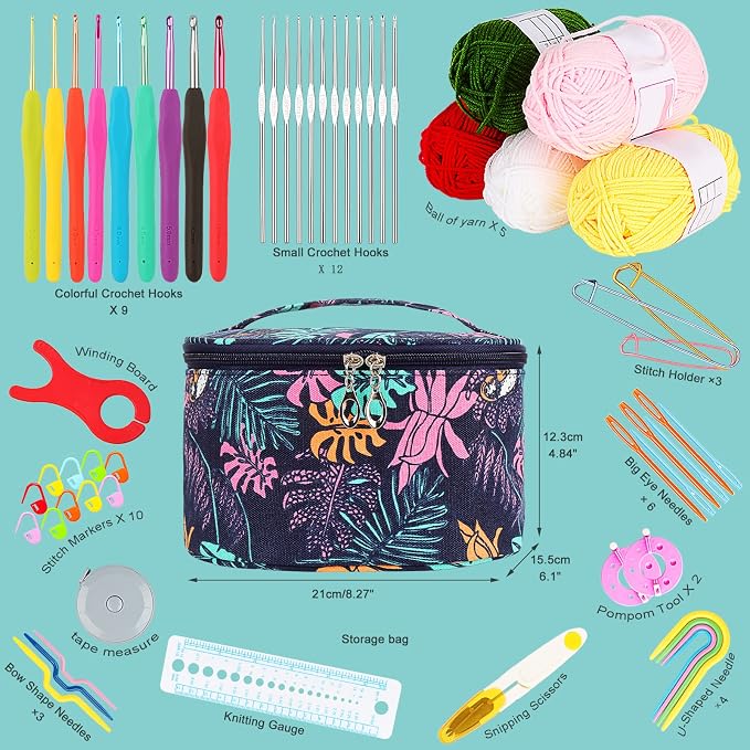 Aeelike Crochet Kit for Beginners Adults, Full Crochet Starter Set - Image 2