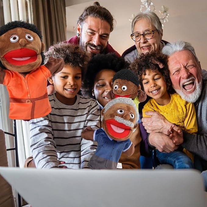 Lenwen 6 Pcs Family Hand Puppet Set Family Members Puppets - Image 6