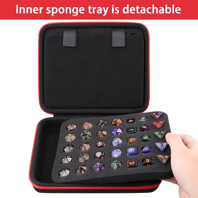 DND Dice Case with Detachable dice sponge and tray, D6 D20 Dice Set Case - Image 8