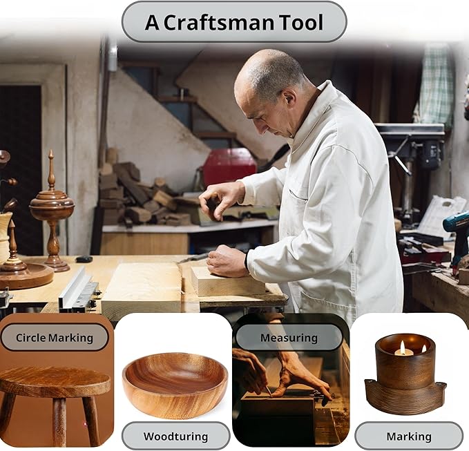 clearly printed 350mm circle center finder tool, protractor, and circle maker tool and compass for woodworking and wood turning. Find the center of timber or dowel with our center finder ruler.