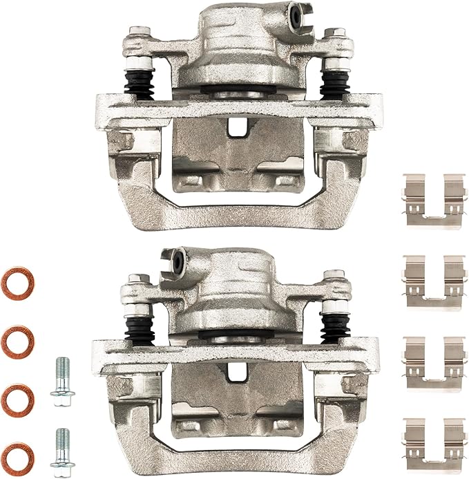 Torchbeam 2PCS Rear Driver and Passenger Side Brake Caliper For Subaru for 2009-2013 Forester, 2015-2021 WRX, 2008-2011 Impreza 2.5L, 2008-2014 Impreza 2.5TL, Disc Brake Caliper # 19B3425+19B3424