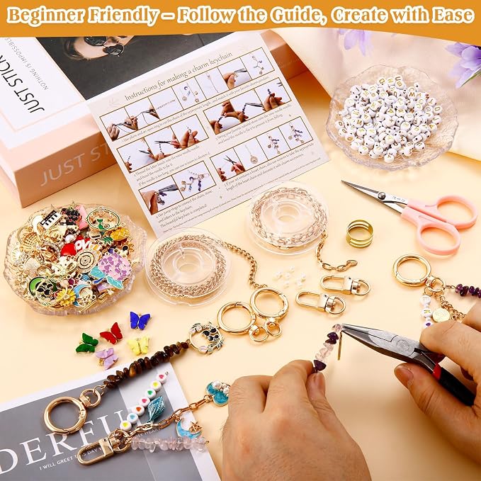TOHONGADON 674 Pcs Lip Gloss Charms, Keychain Making Kit, Bag Charm Kit - Image 4