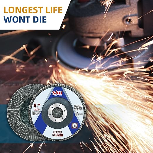 Sali 48 Pack Flap Disc 80 Grit 4.5" x 7/8-Inch Sanding Disc Bevel Type #29 Premium and Industrial Grade Angle Grinder Grinding Wheel High Performance Edge Grinding