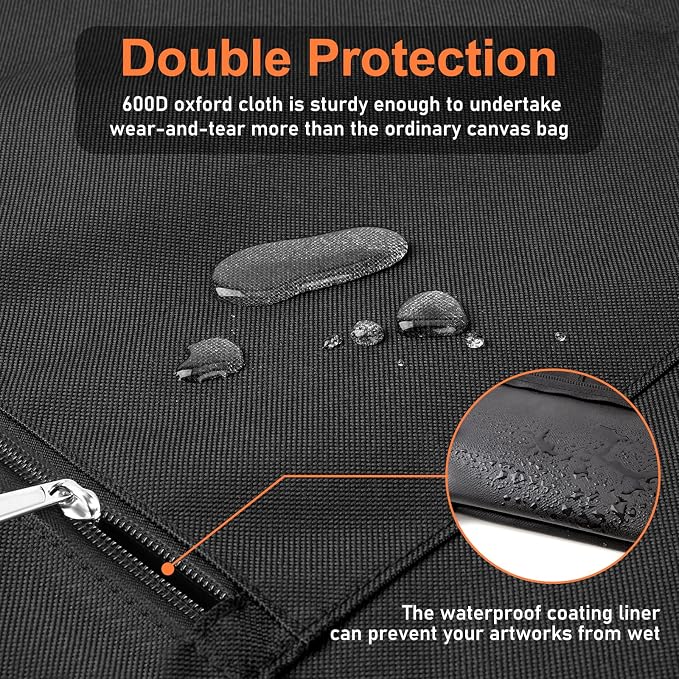 GOTIDEAL Light Weight Art Portfolio Bag, 18x24 Inches Waterproof Art Portfolio - Image 4