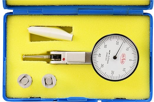 Shars .8mm x .01mm Dial Test Indicator in Fitted Case, White Face 303-3206 P]
