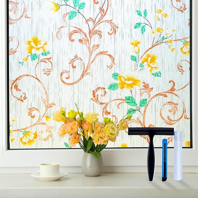 Volcanics Stained Glass Window Film, Frosted Glass Window Privacy Film by Volcanics
