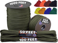 BORED? PARACORD! 550 lb Paracord - Ideal for Crafting, Camping, DIY Projects, Active & Military Outdoors - Strong Survival Rope - Tactical Parachute Cord Type III - Moss 250 Feet