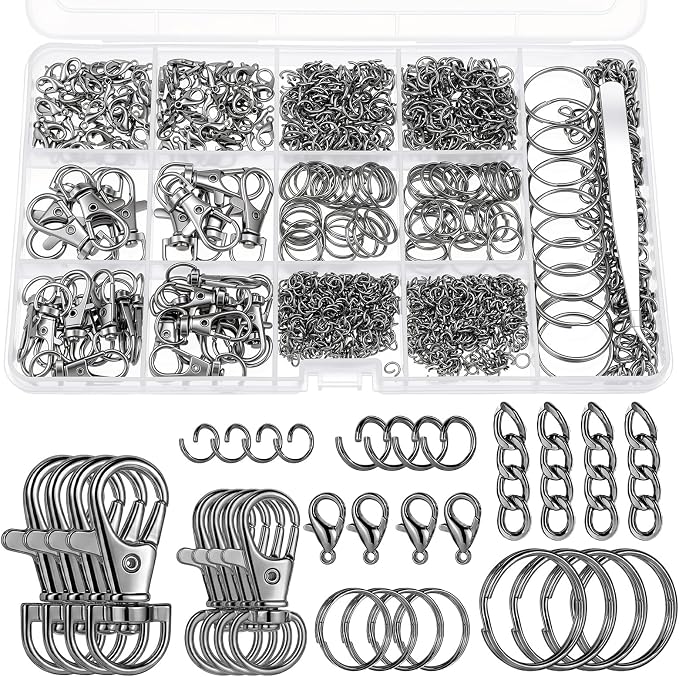 1130PCS Keychain Making Kit Jump Rings by BESARME